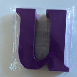 NWT Deep Purple Letter 'u' Wood Alphabet Sign Geo Pop Michael's Wall Home Decor